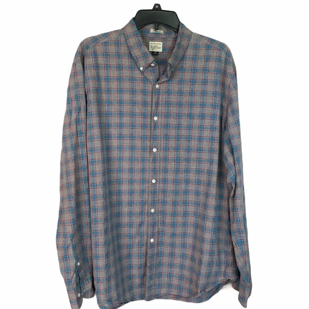 J. Crew Men’s Classic Button Down Plaid Long Sleeve Shirt